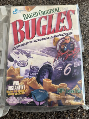 1999 General Mills Vintage Bugles Crispy Corn Snacks Mark Martin  9 1/2" Tall